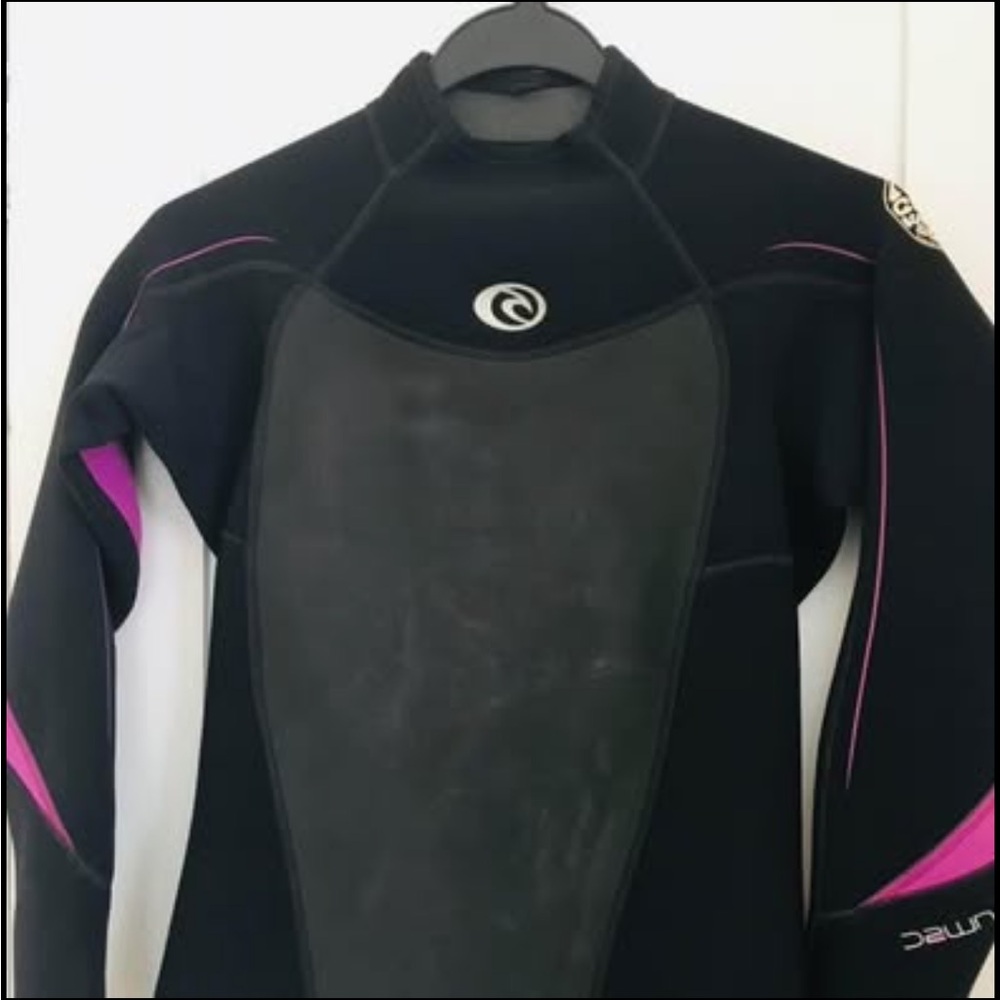 Rip Curl Black and Pink Wetsuit